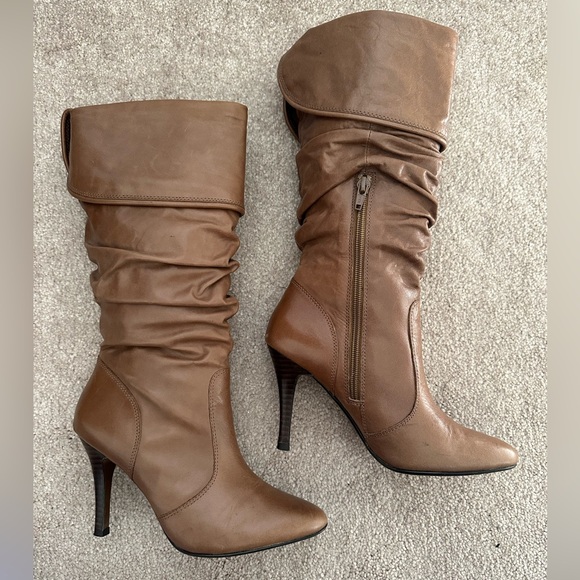 Aldo Shoes - Aldo light brown leather slouch boots.